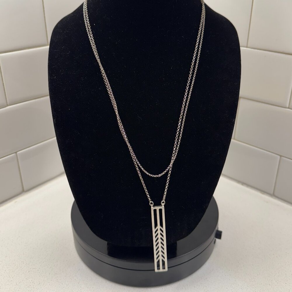 LUCKY BRAND Chevron Bar Arrow Necklace